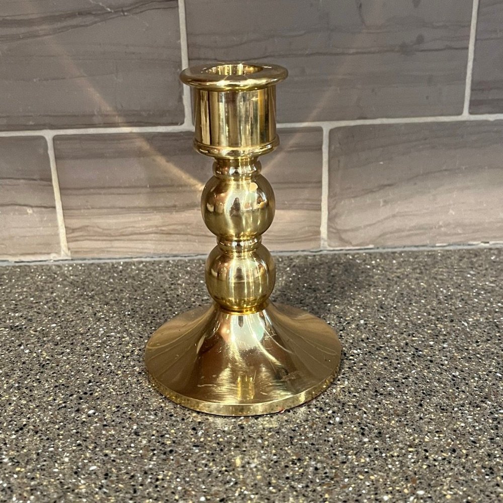 Vtg brass Hallmark candlestick holder